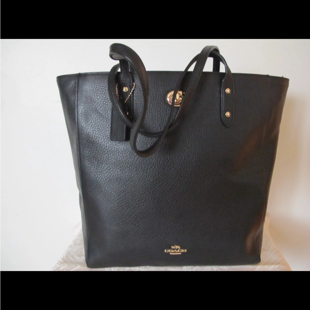 Coach Black Pebbled Leather Tote